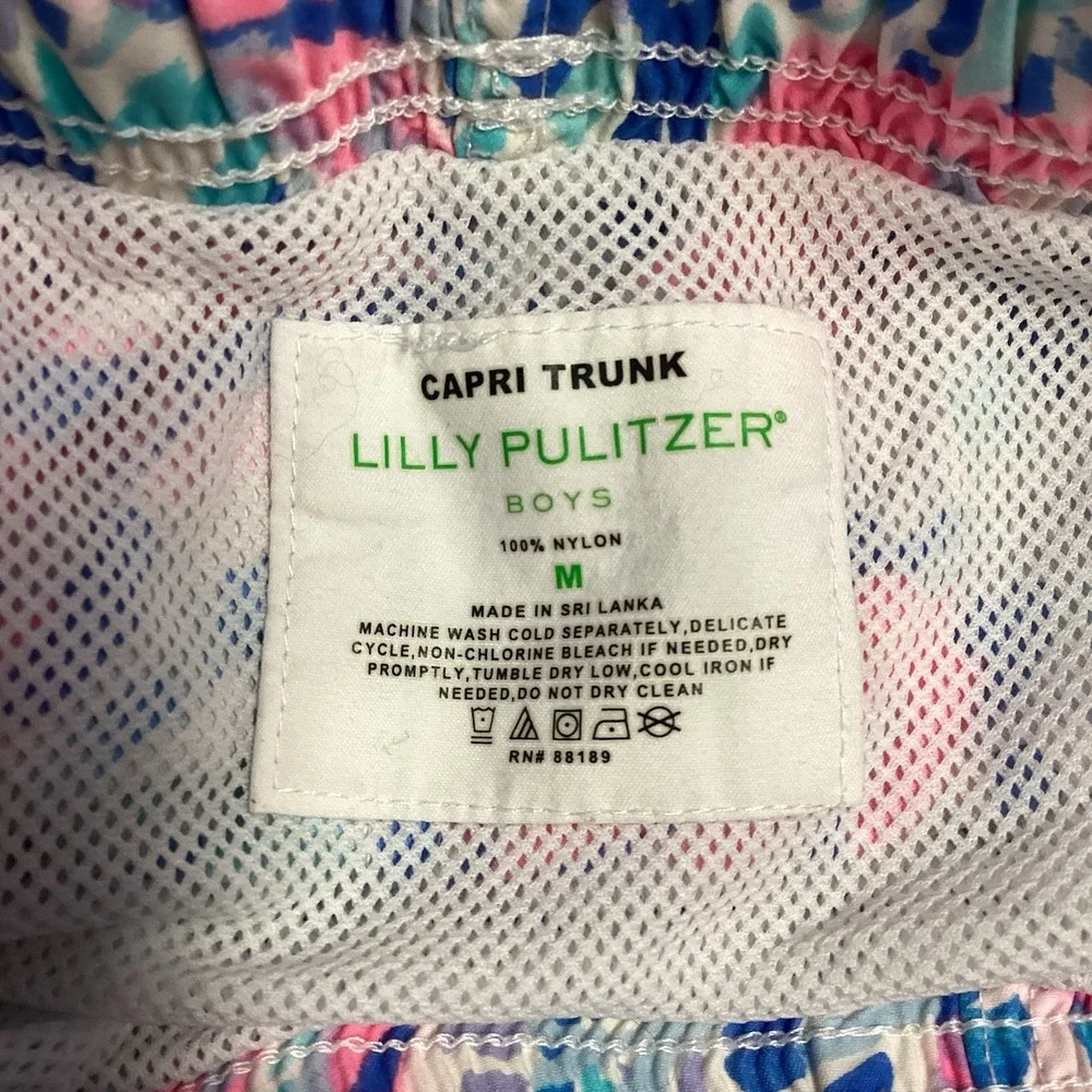Lilly Pulitzer Boys Size Medium 6-7 Junior Capri Swim Trunks Bathing Suit‎ Youth